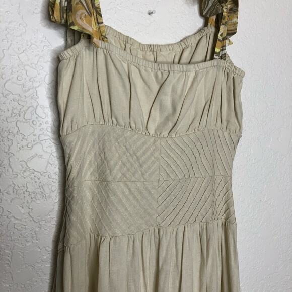 Free People Santorini cream linen blend maxi dress size 4 - Picture 12 of 16